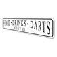 Food Drinks Darts Personalized Sign