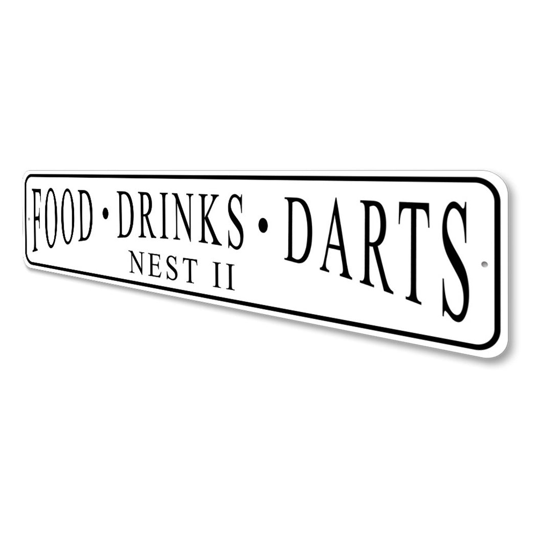 Food Drinks Darts Personalized Sign