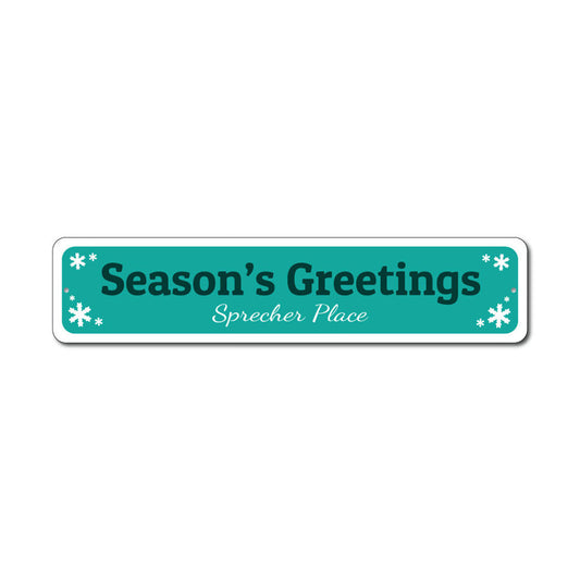 Season's Greetings Metal Sign