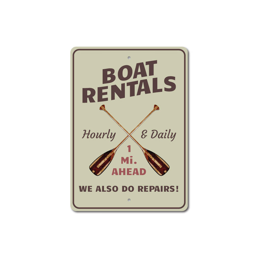 Boat Rental Mileage Sign