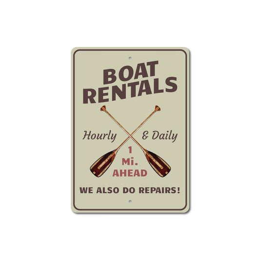 Boat Rental Mileage Sign