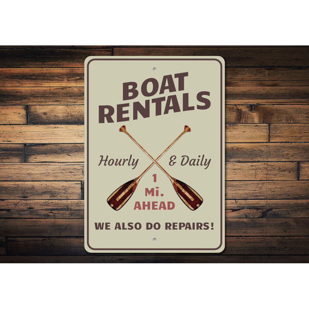 Boat Rental Mileage Sign