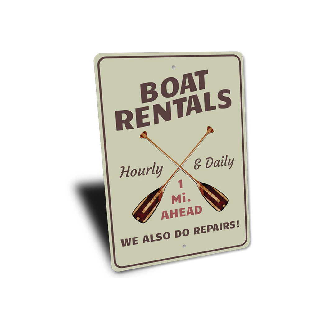 Boat Rental Mileage Sign