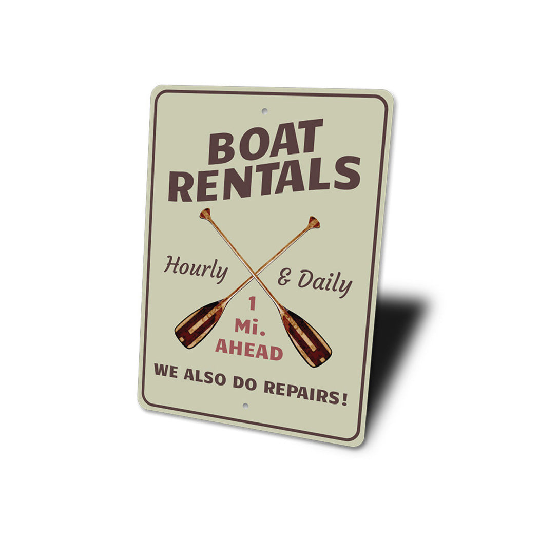 Boat Rental Mileage Sign