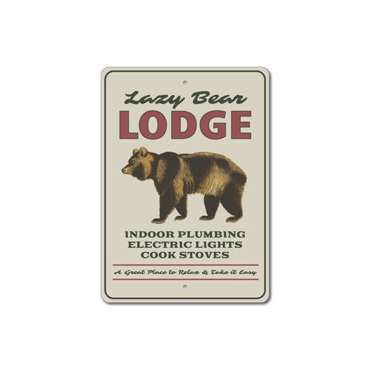 Lazy Bear Lodge Sign