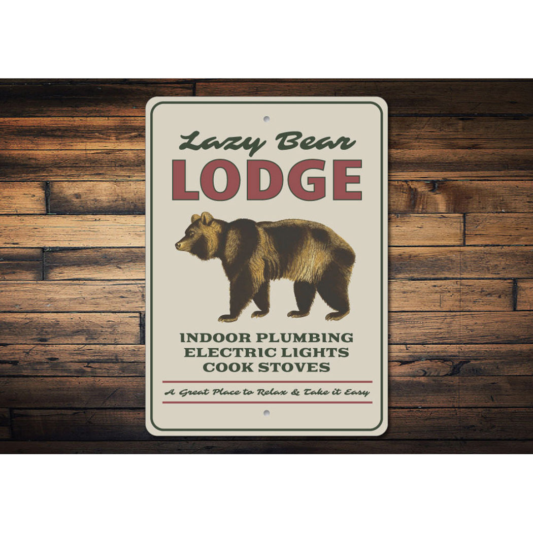 Lazy Bear Lodge Sign