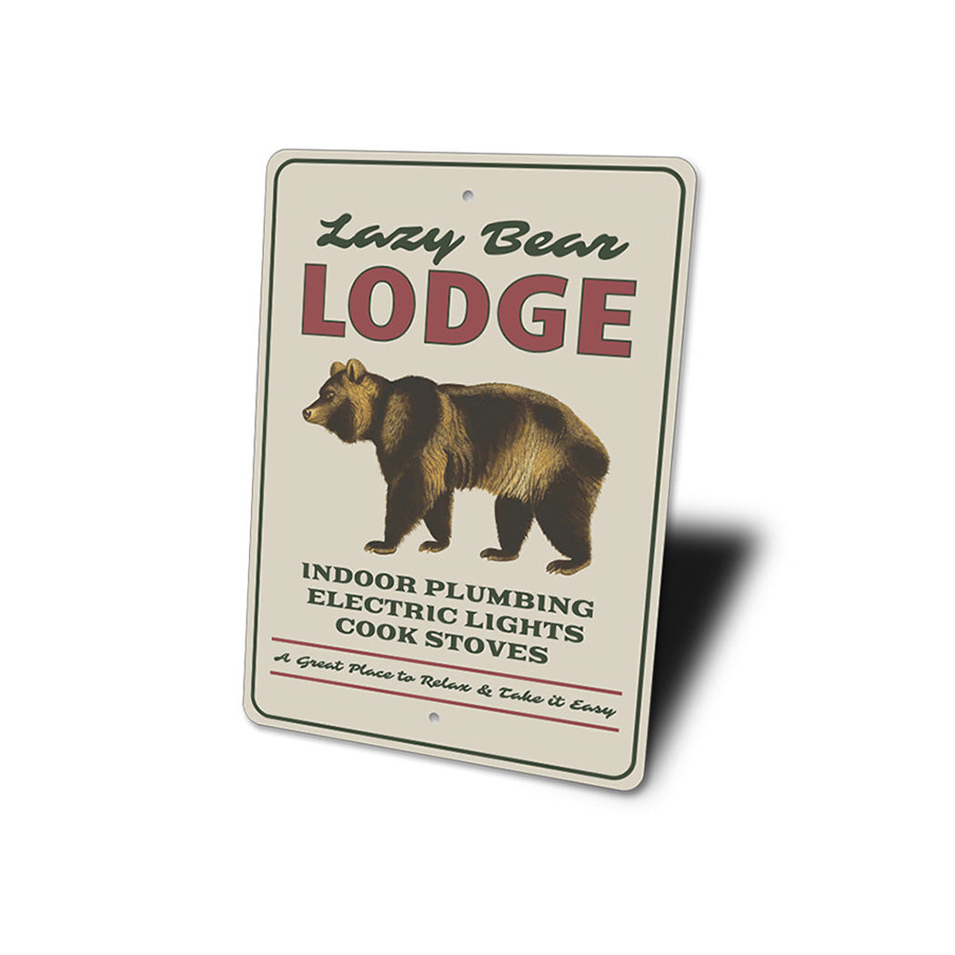 Lazy Bear Lodge Sign