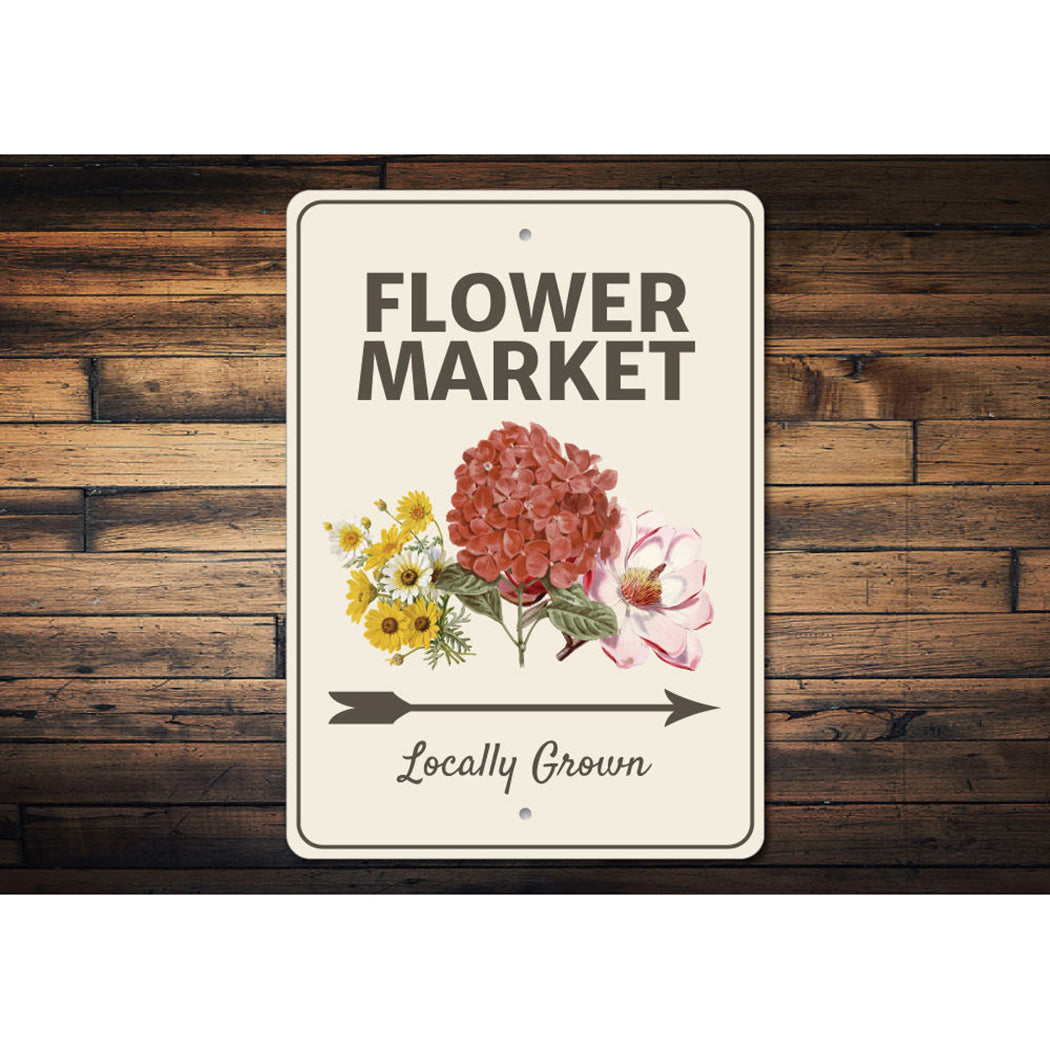 Flower Market Arrow Sign