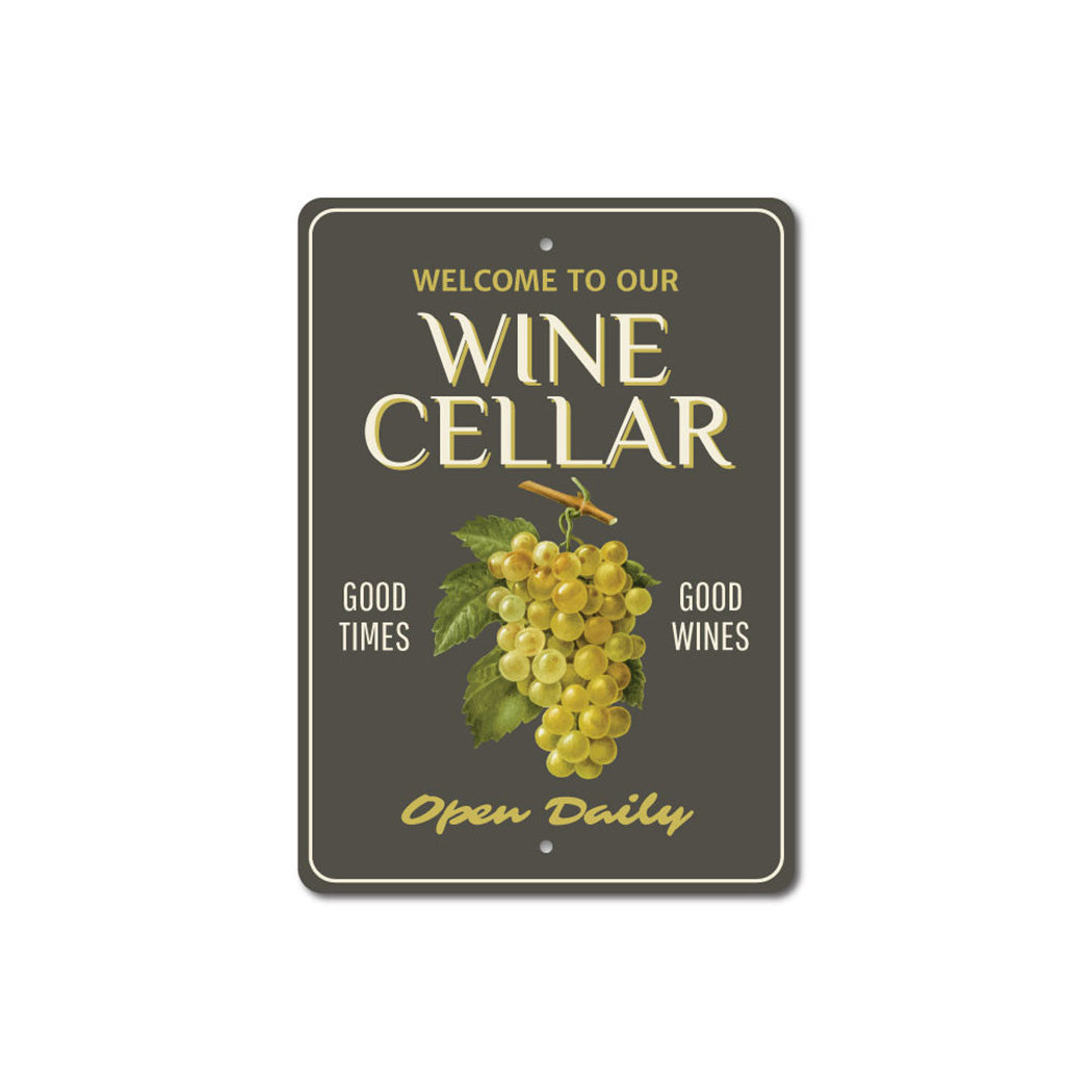 Wine Cellar Welcome Metal Sign