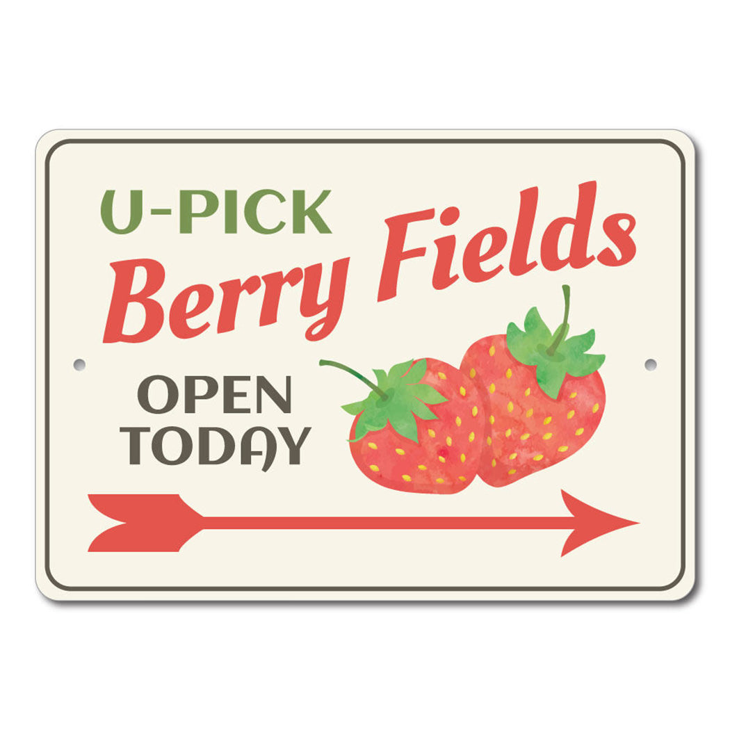 U-Pick Berries Metal Sign