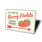 U-Pick Berries Sign