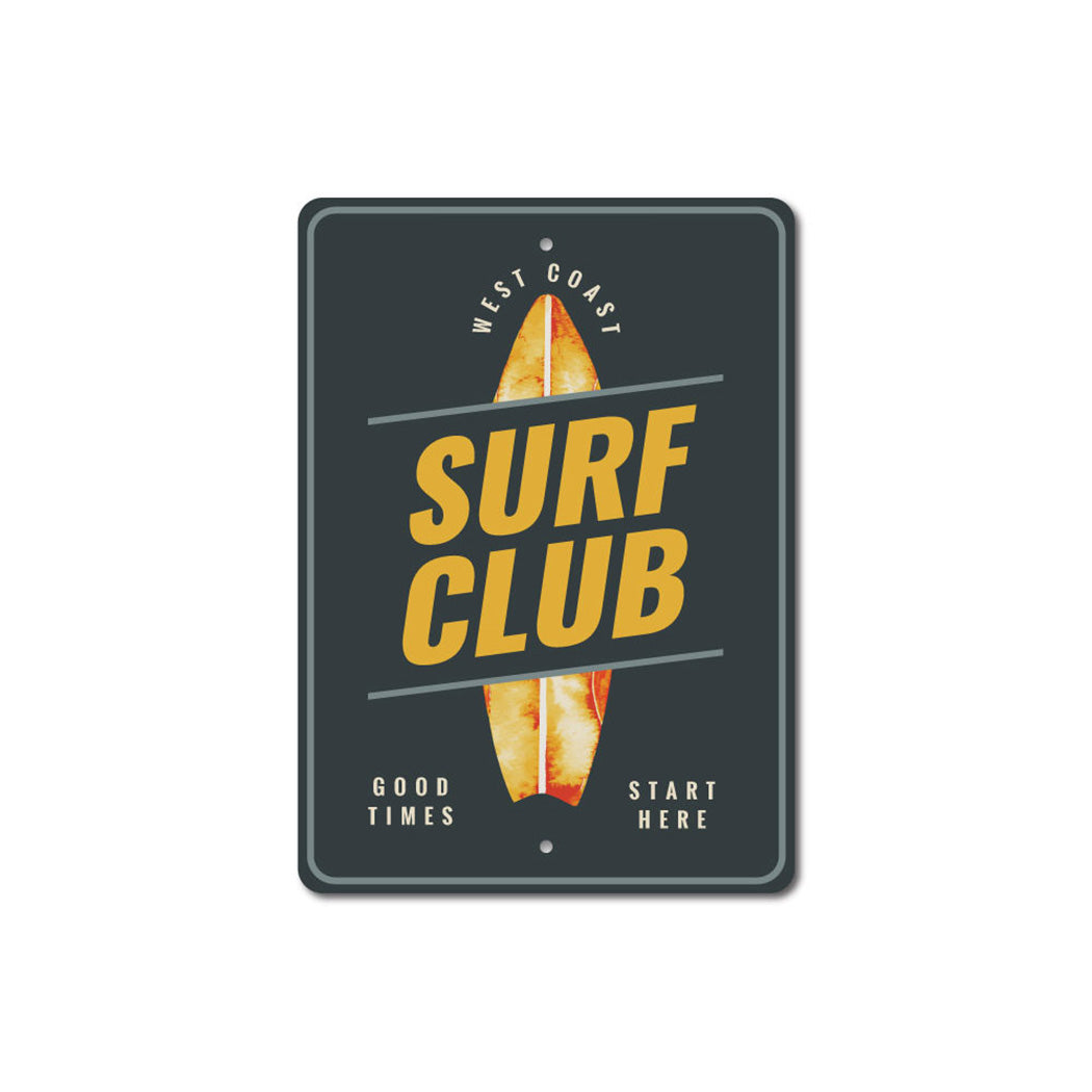 Surf Club Metal Sign