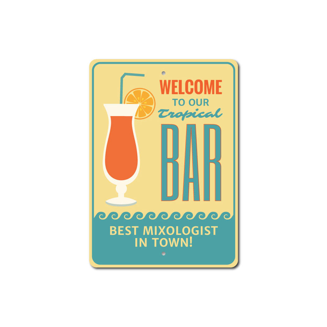 Tropical Bar Welcome Metal Sign