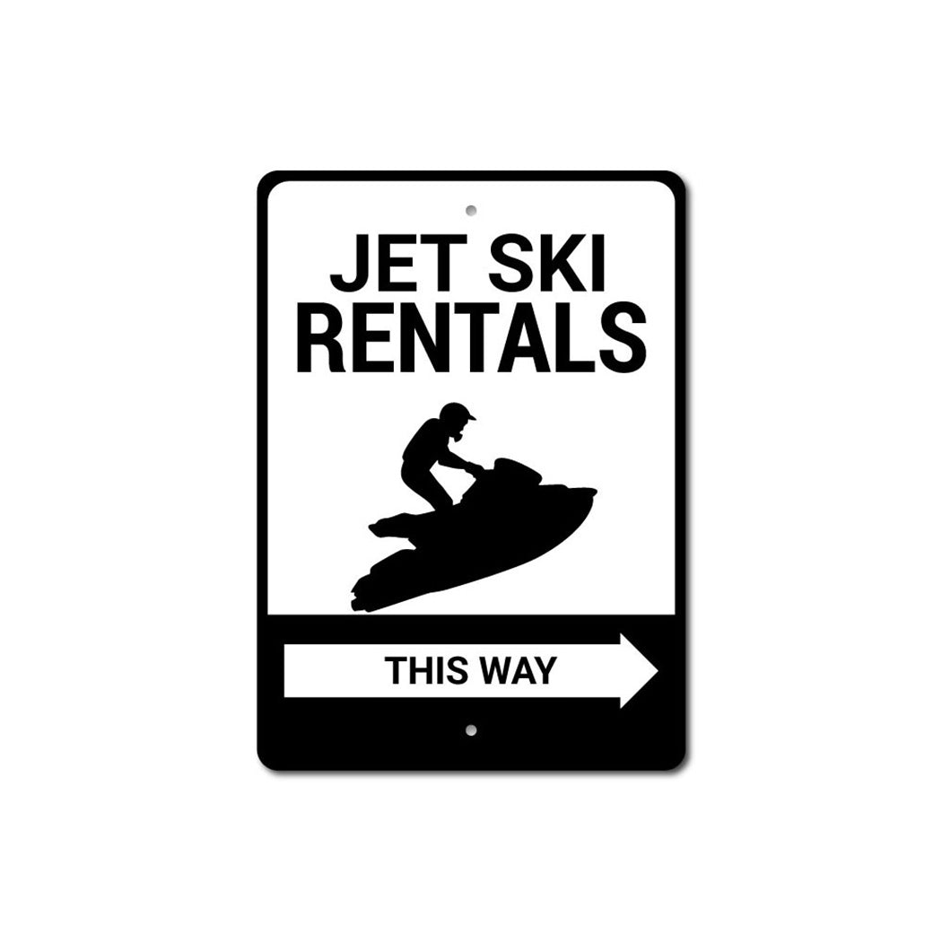 Jet Ski Rentals This Way Sign