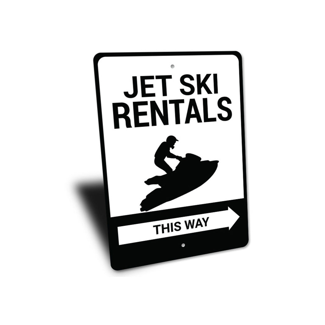 Jet Ski Rentals This Way Sign