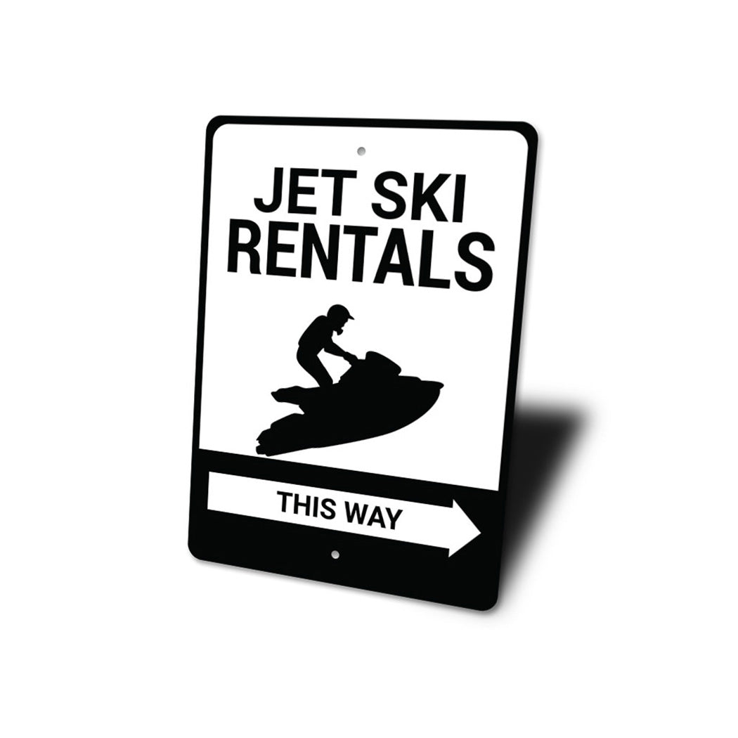 Jet Ski Rentals This Way Sign