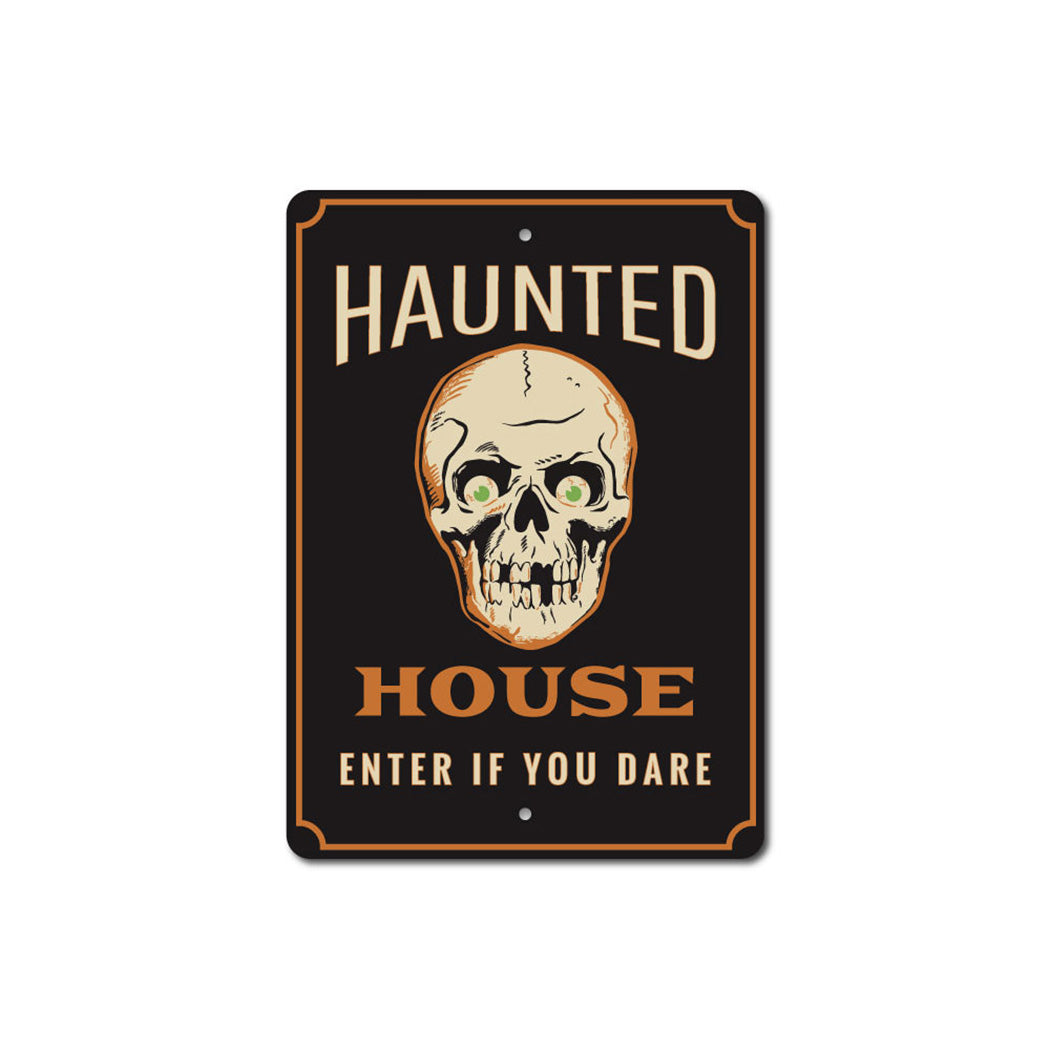 Haunted House Skull Sign