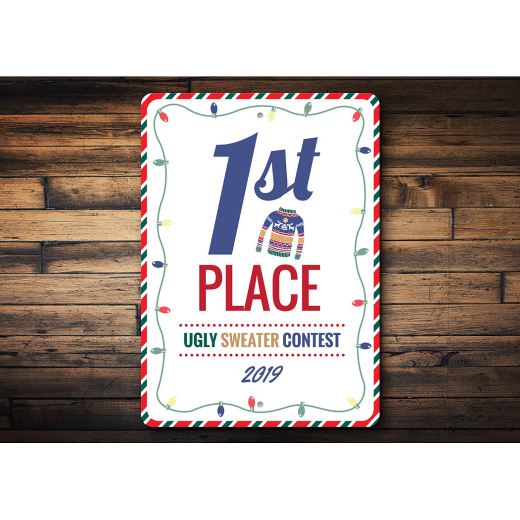 1st Place Ugly Sweater Contest Sign