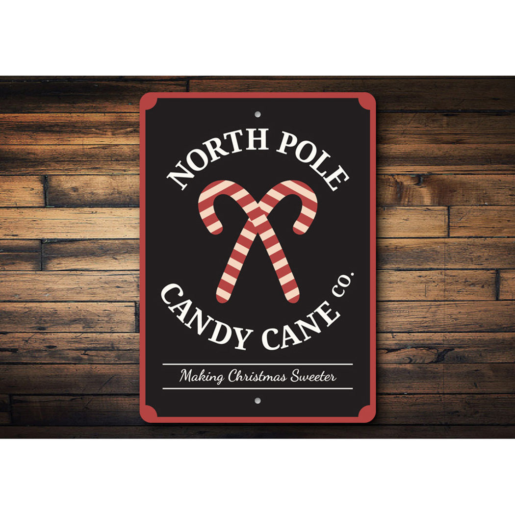 North Pole Candy Cane Company Sign