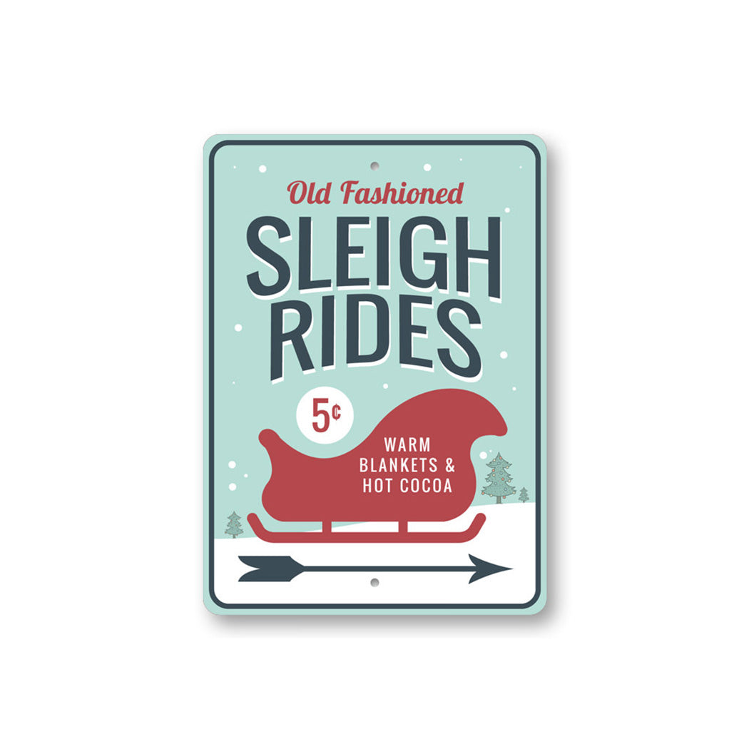 Sleigh Rides Arrow Sign