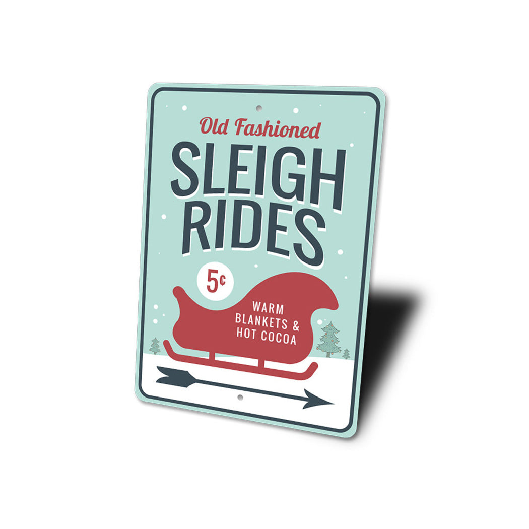 Sleigh Rides Arrow Sign