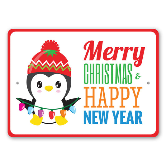 Merry Christmas Happy New Year Sign