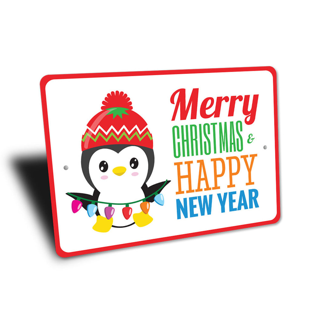 Merry Christmas Happy New Year Sign