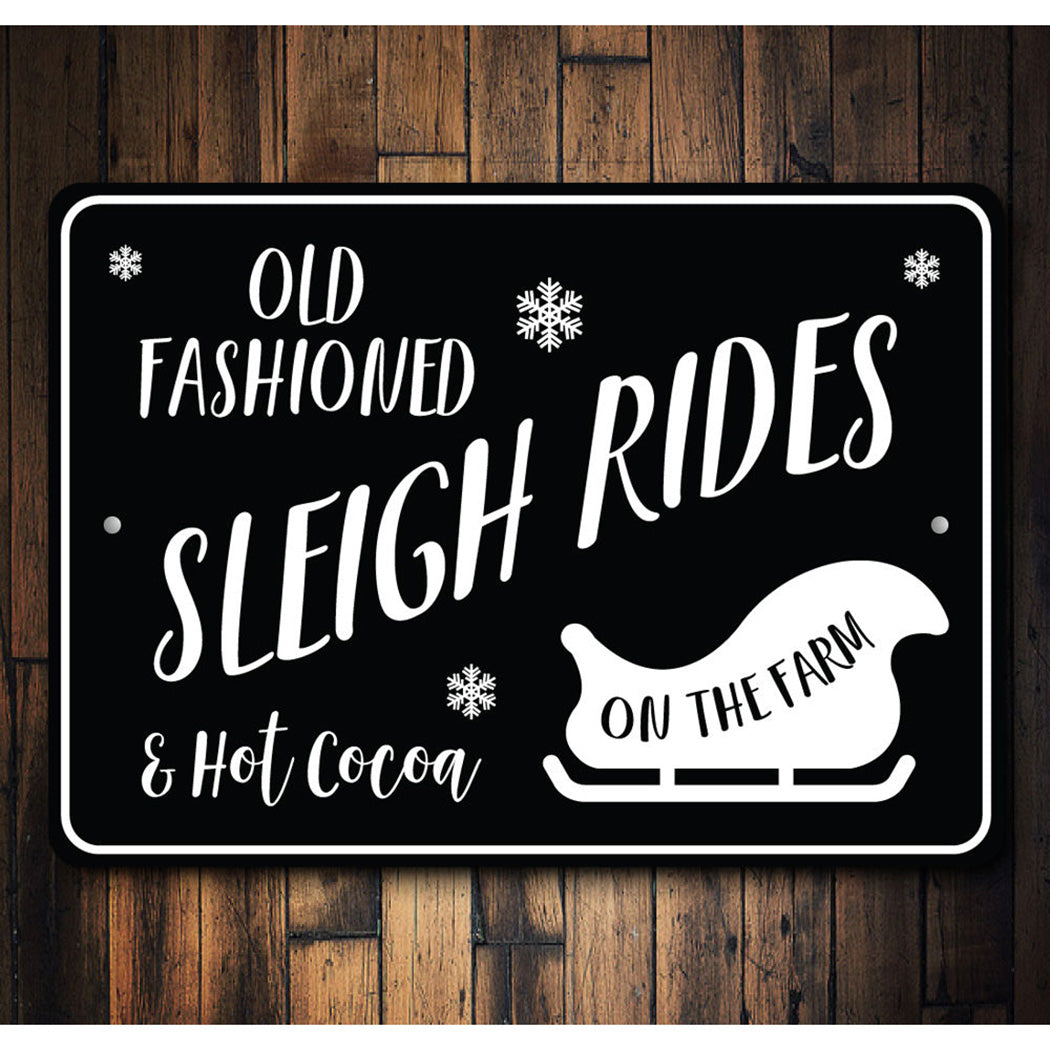 Sleigh Races Sign Old Fashioned Sleigh Rides Sign – Lizton Sign Shop Wholesale