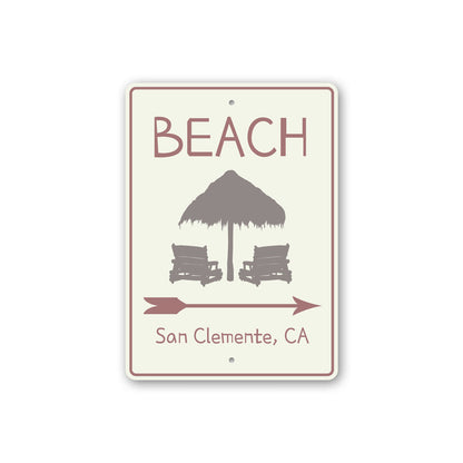 Beach Directional Arrow Sign