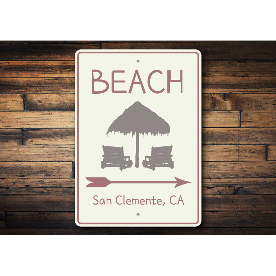 Beach Directional Arrow Sign