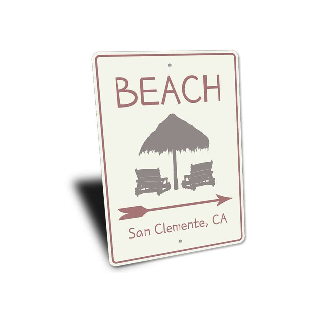 Beach Directional Arrow Sign