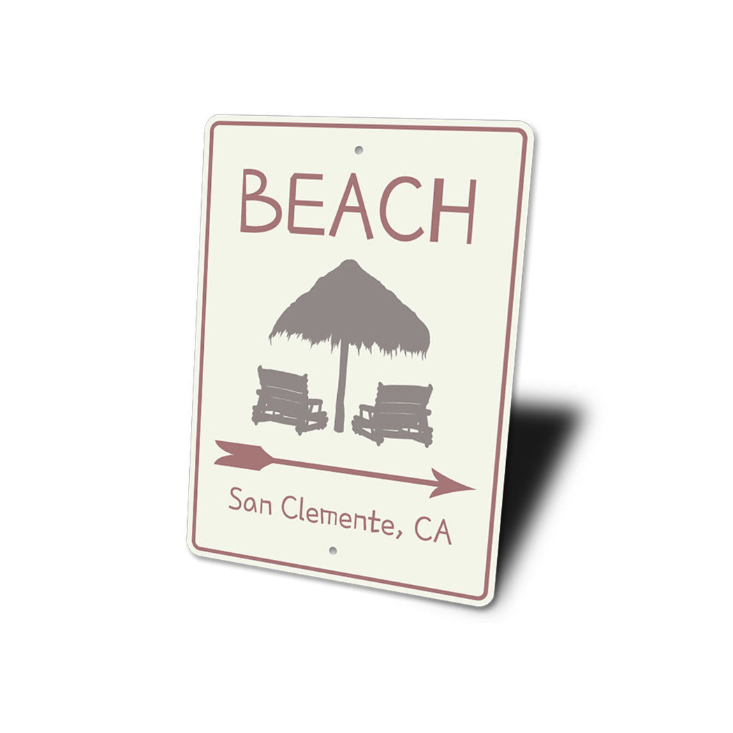 Beach Directional Arrow Sign