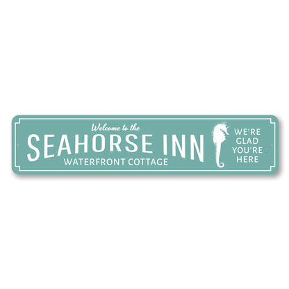 Seahorse Inn Welcome Metal Sign