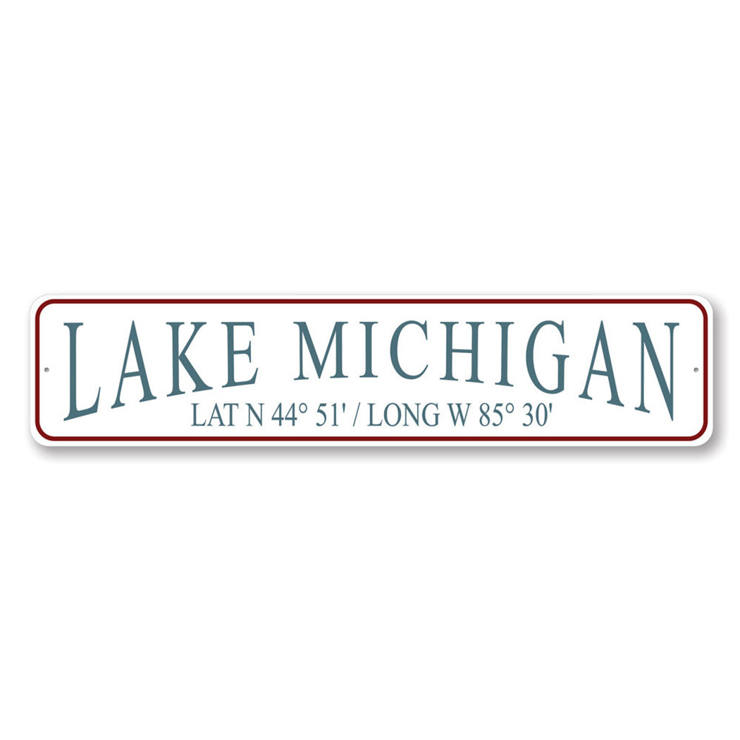 Lake Michigan Latitude Longitude Sign