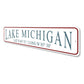 Lake Michigan Latitude Longitude Sign