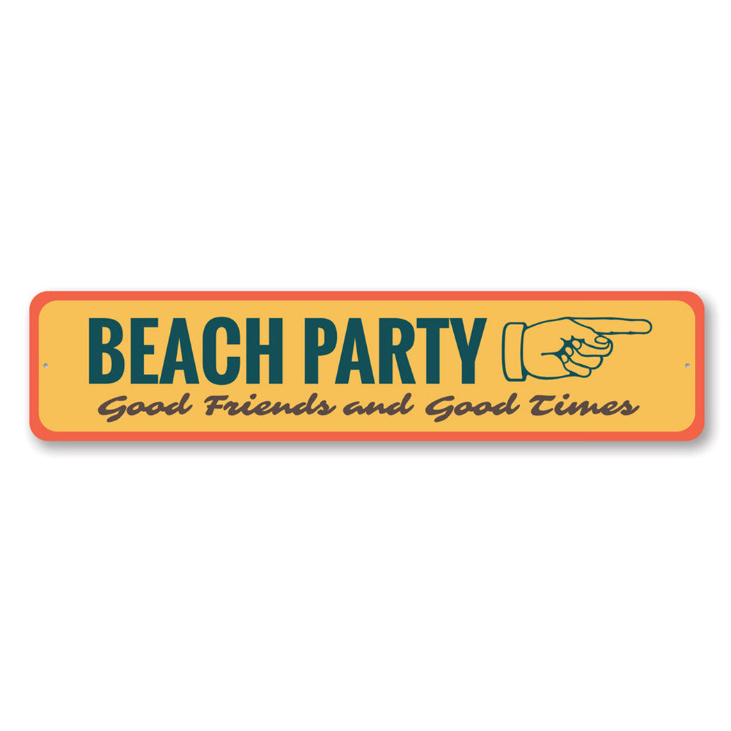 Beach Party Directional Metal Sign