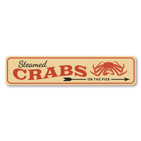 Steamed Crabs Metal Sign