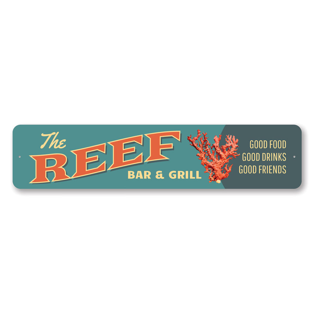 Reef Bar and Grill Metal Sign