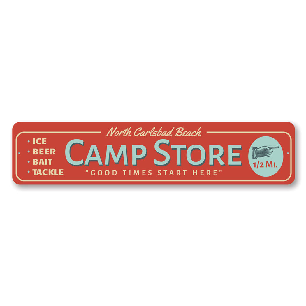 Beach Camp Store Metal Sign