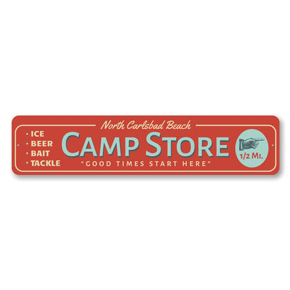 Beach Camp Store Metal Sign