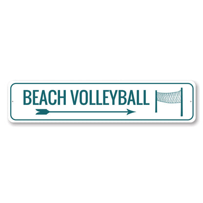 Beach Volleyball Area Metal Sign