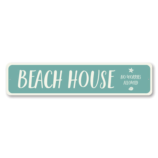 Coastal Beach House Metal Sign