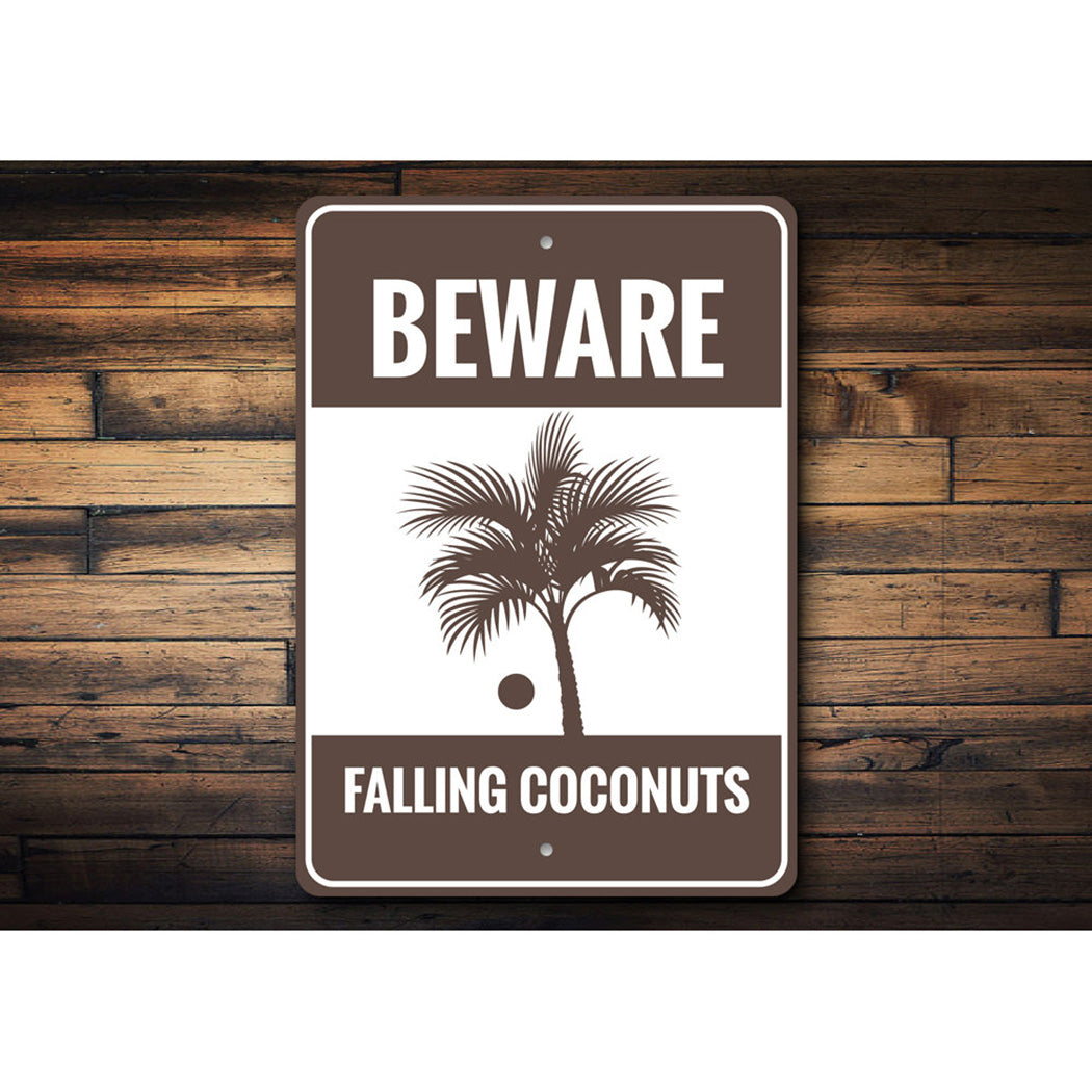 Beware Falling Coconuts Sign