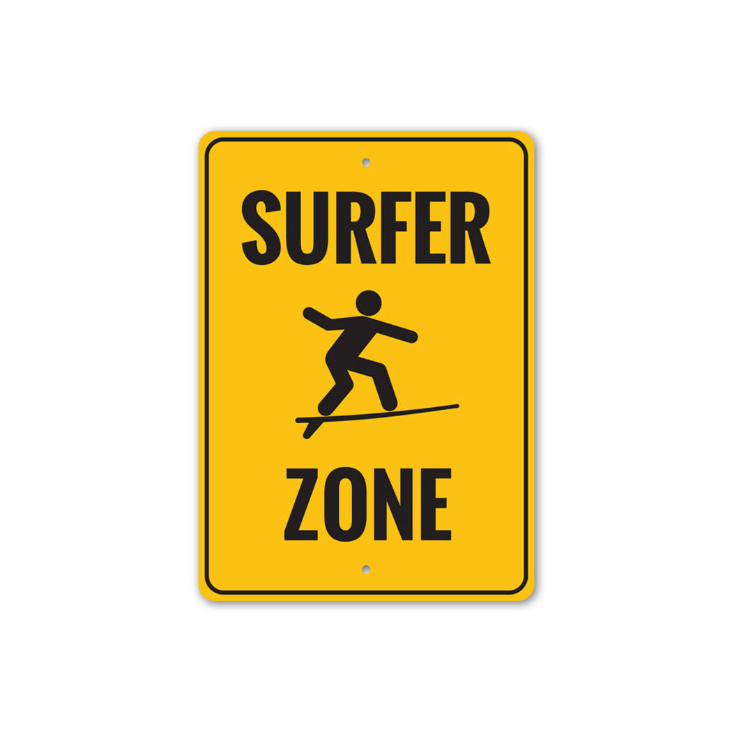 Surfer Zone Metal Sign