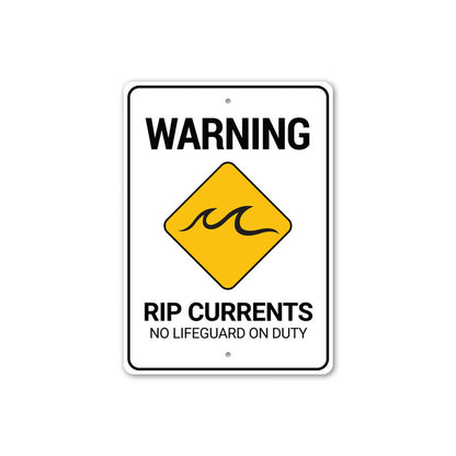 Rip Currents Warning Sign