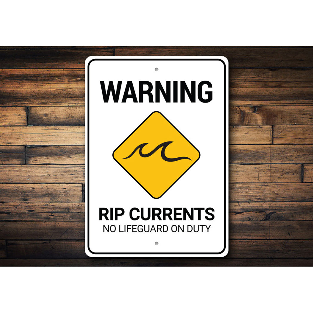 Rip Currents Warning Sign