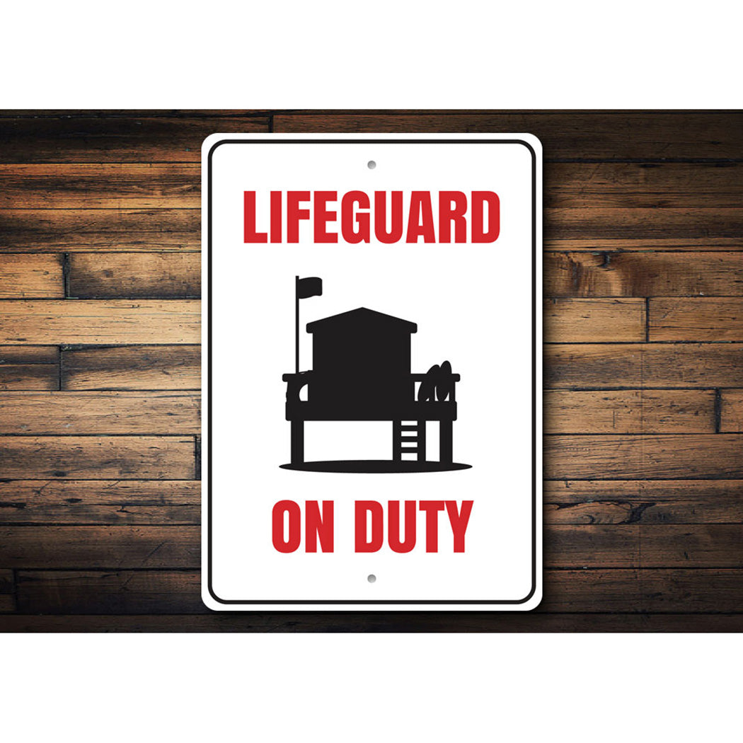 Lifeguard on Duty Sign