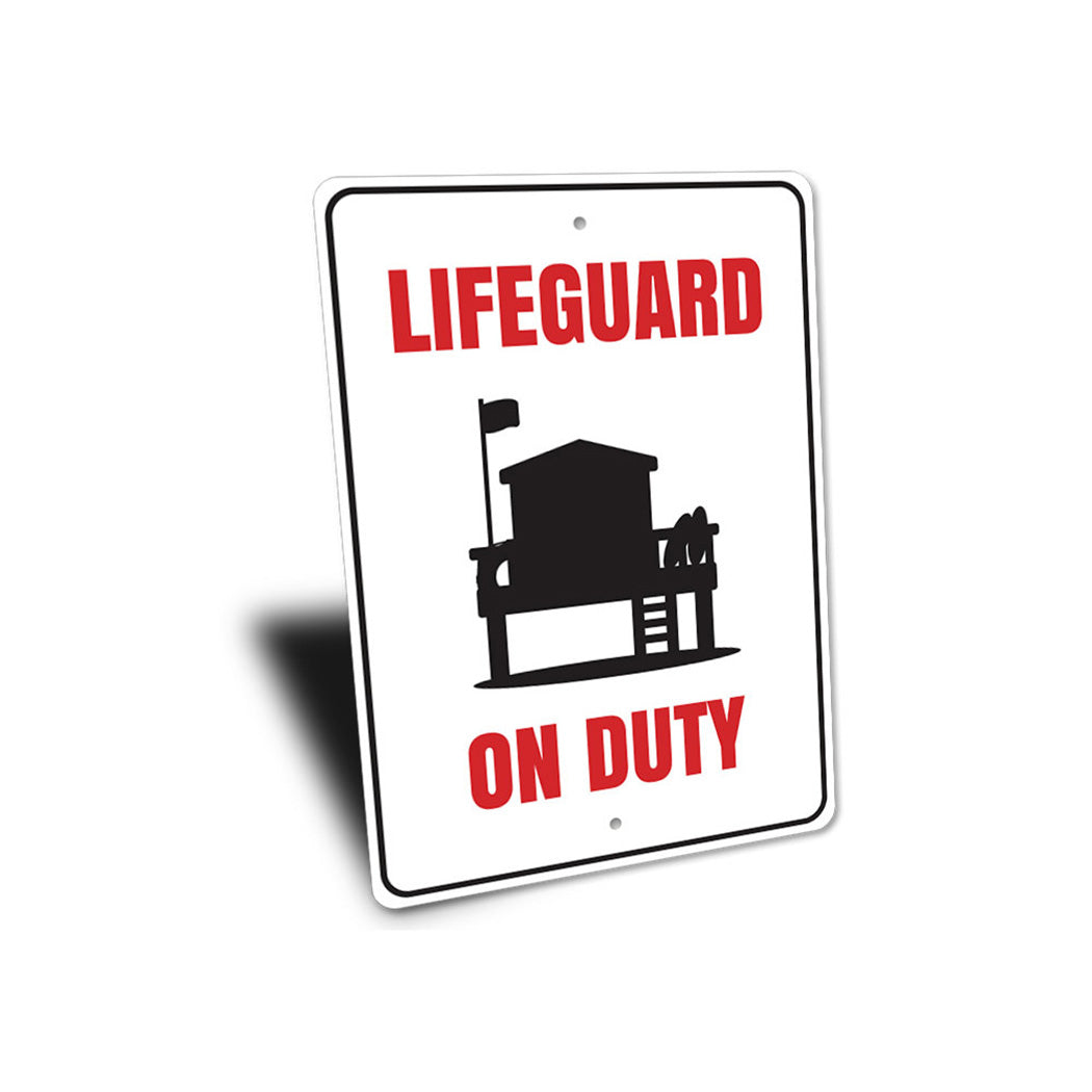 Lifeguard on Duty Sign