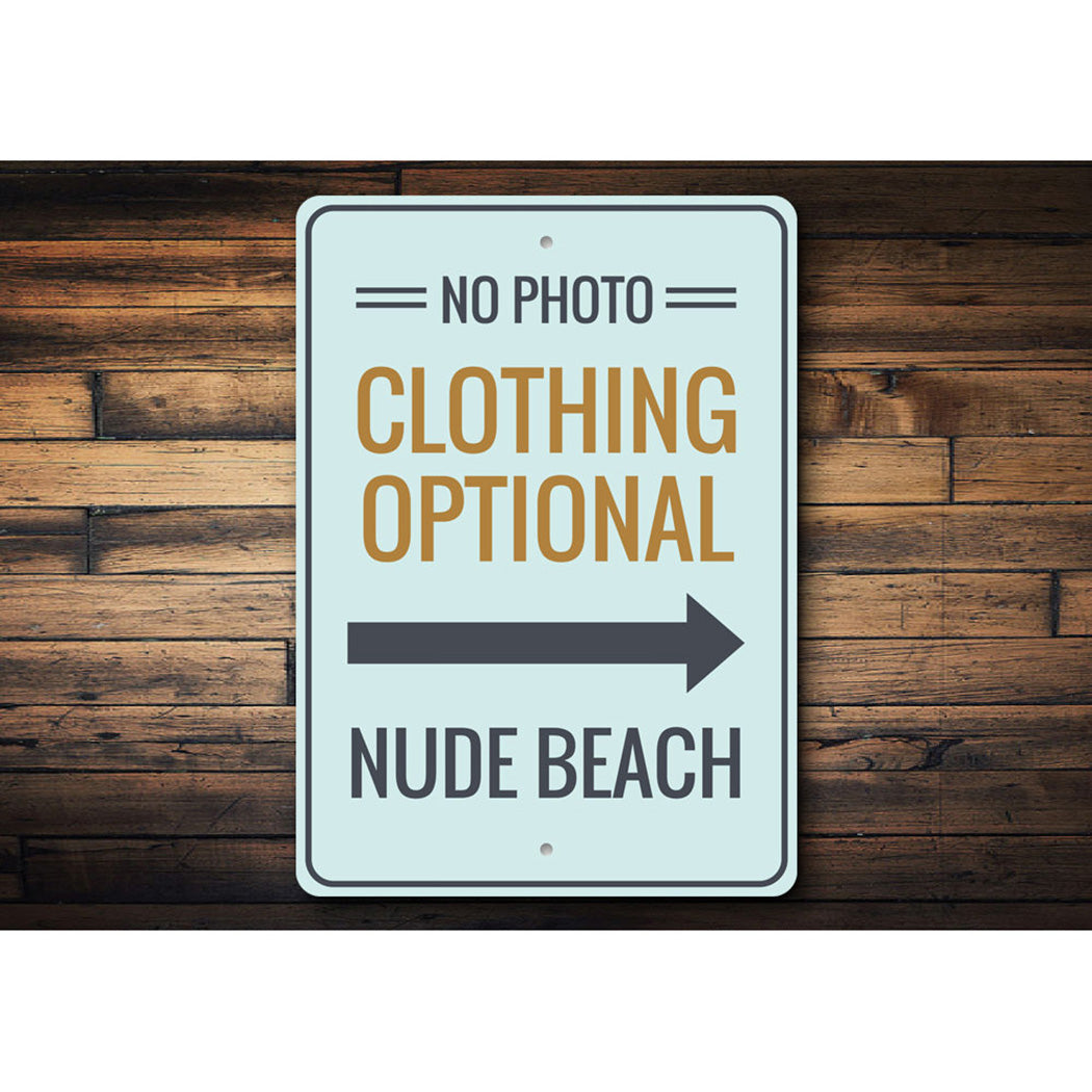 Clothing Optional Nude Beach Sign