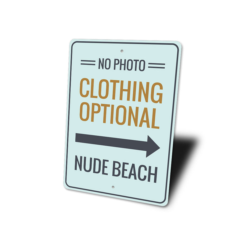 Clothing Optional Nude Beach Sign